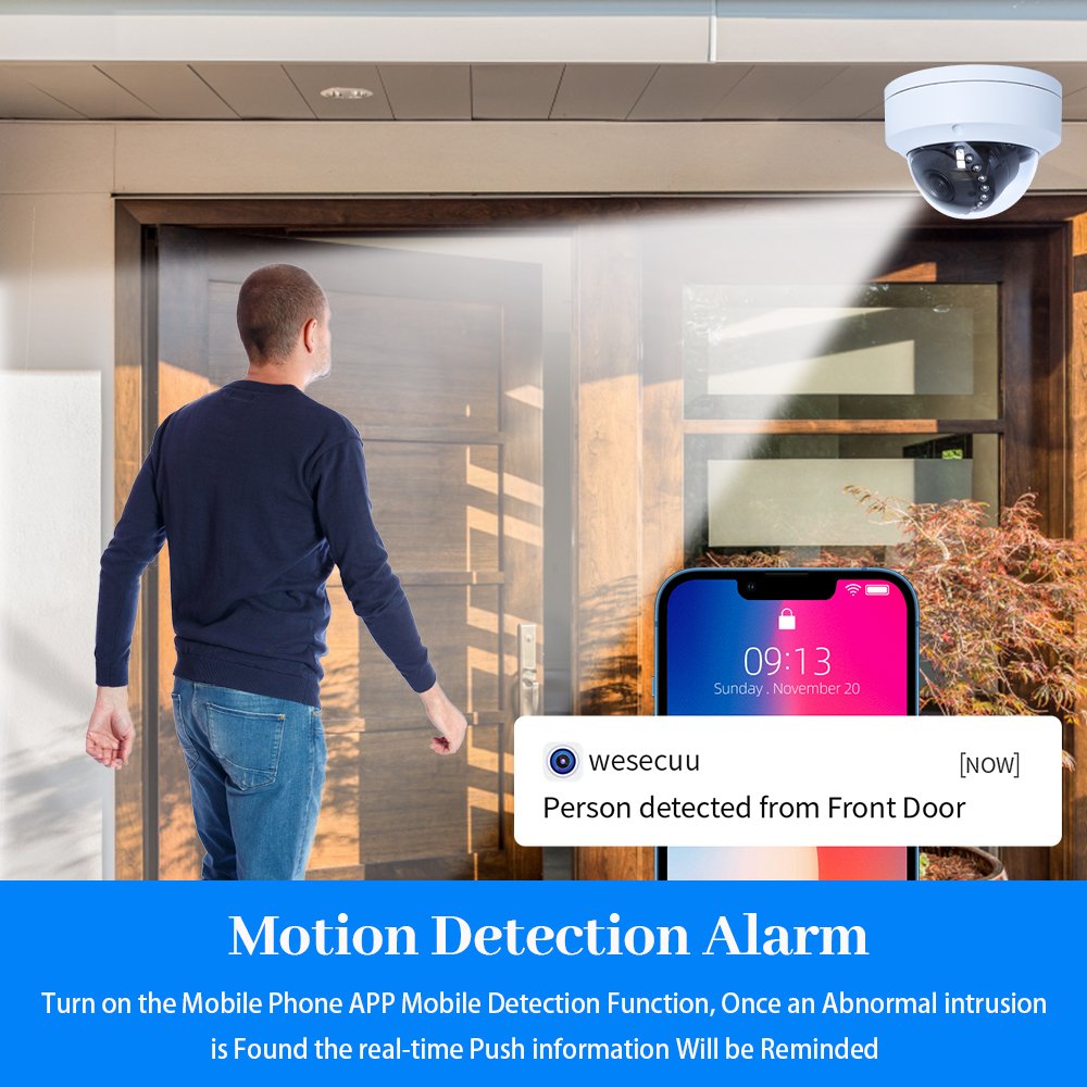 WESECUU Vandal-proof Dome IP Motorized zoom Camera cheap car 4k ip security network camera home POE ip cctv camera