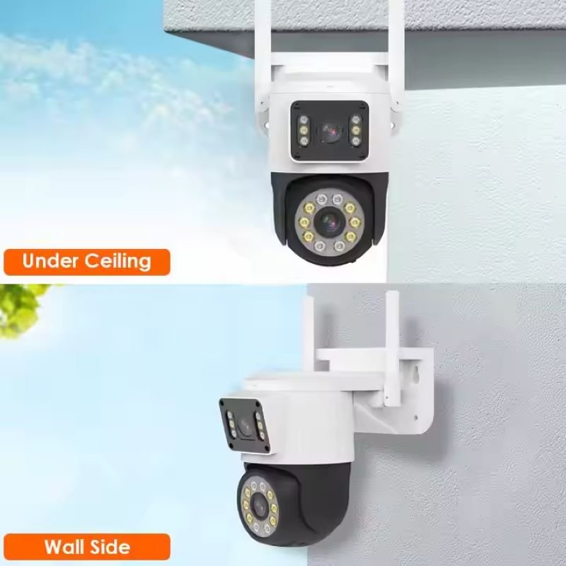 Wifi PTZ dual lens camera Two-way audio motion detection home CCTV monitoring IP network camera