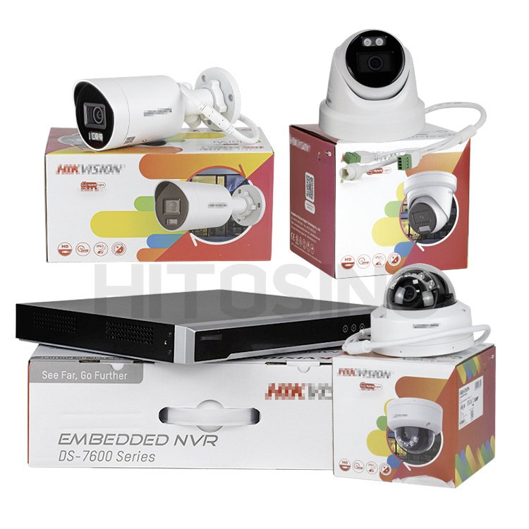 Oem and original HIK Smart Hybrid Light 2MP 4MP 5MP 6MP 8MP 4K Full Color Dome Turret Bullet PoE IP CCTV Network Camera