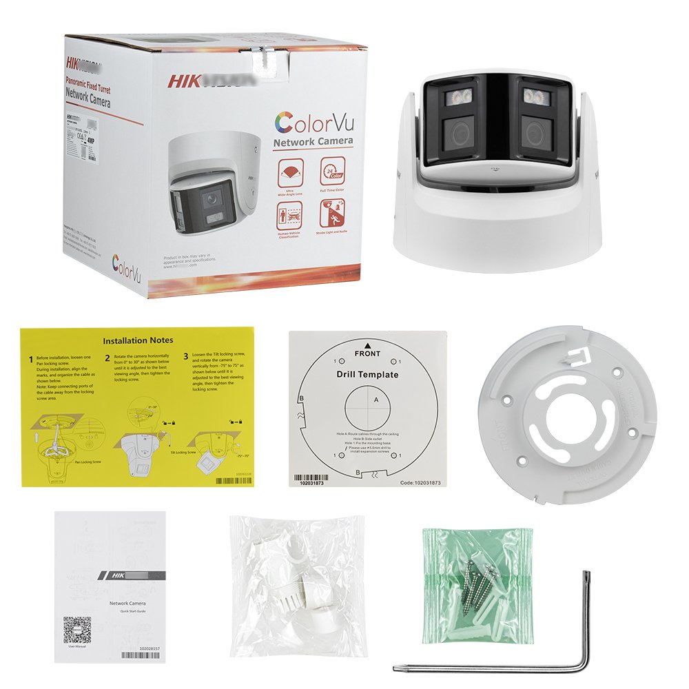 Compatible hik vison dual lens cctv camera DS-2CD2347G2P-LSU/SL 4mp Turret ip security camera