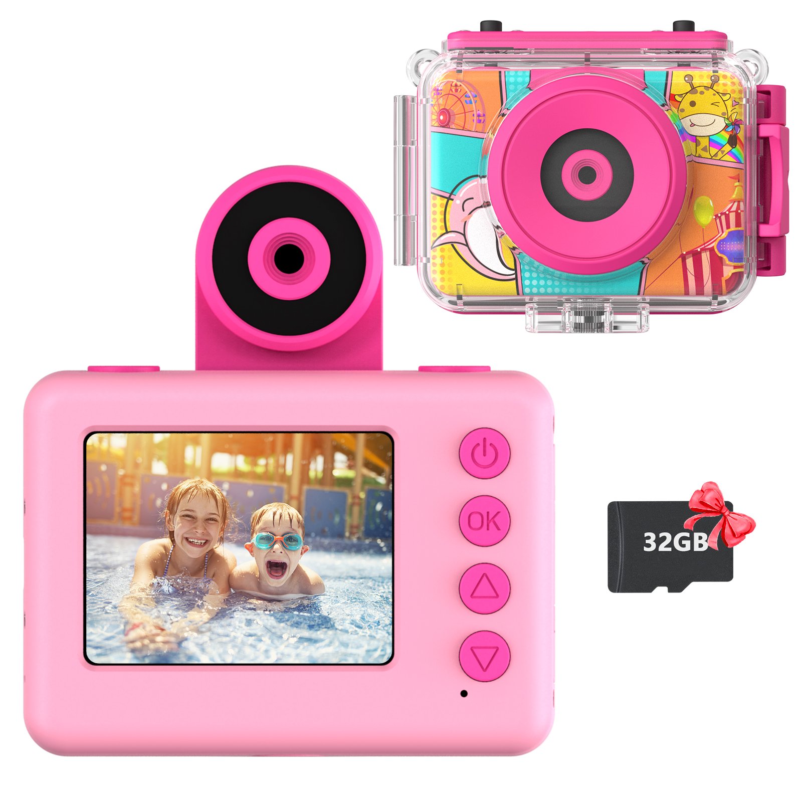 Factory Wholesale 20Mp 1080P Video Waterproof Kids Gift Mini Camera Pool Toy camera