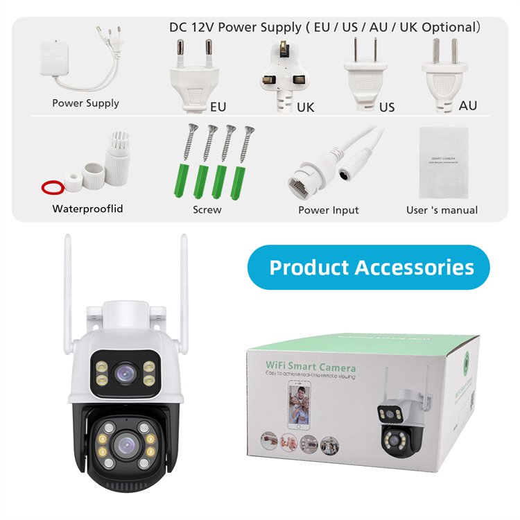 High-Resolution 6MP WIFI Outdoor Security IP Network Camera with Night Vision and Motion Detection
