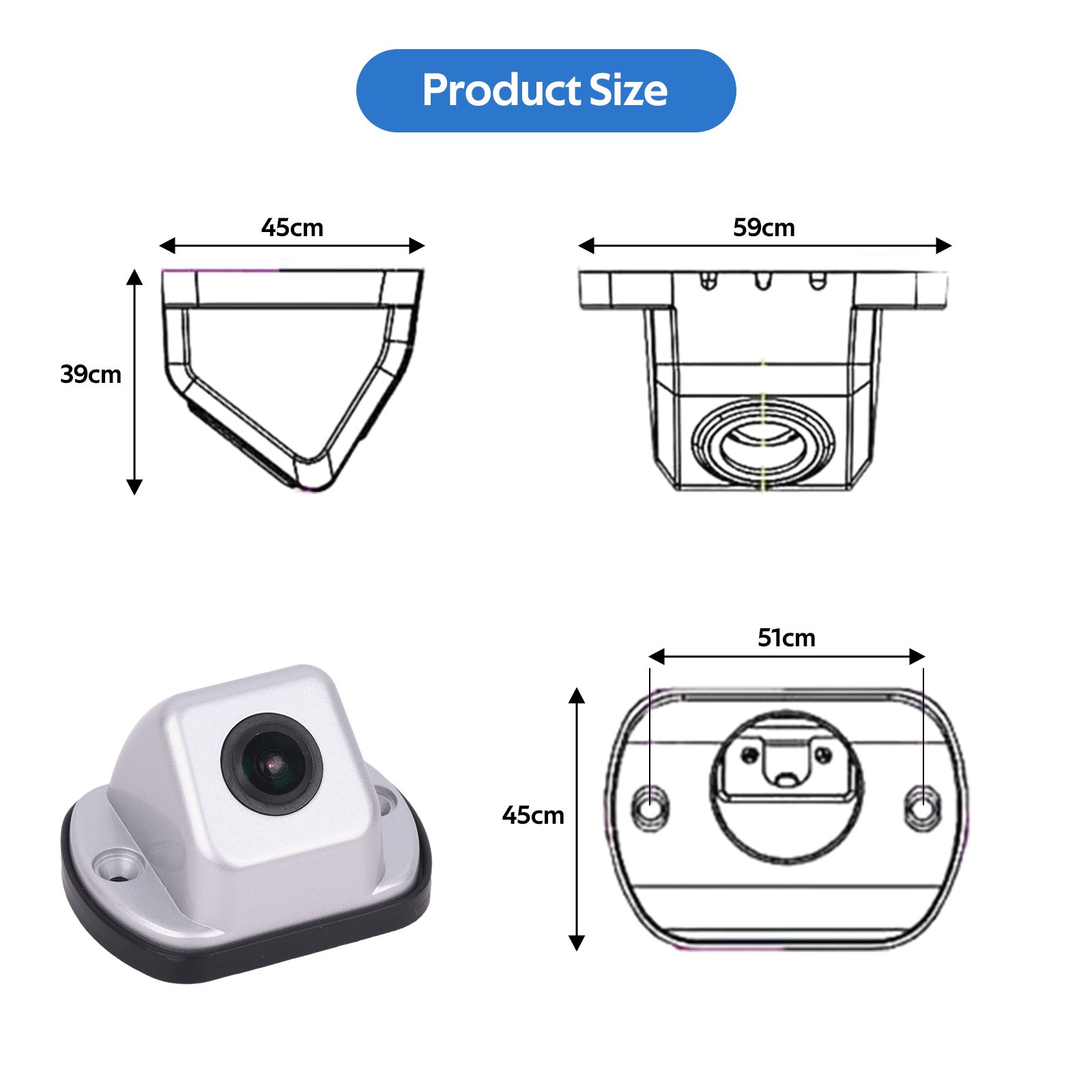 Duty Backup van camera 150 wide angle MINI bus Lorry car camera waterproof IP68 reversing system 1080P AHD car camera for truck