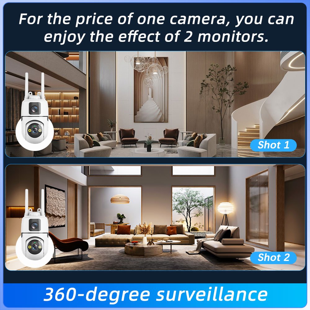 Dual Lens CCTV Camera Ptz Cctv Camera Wifi Home Security Auto Tracking 4mp Wifi Dual Lens Network Camera