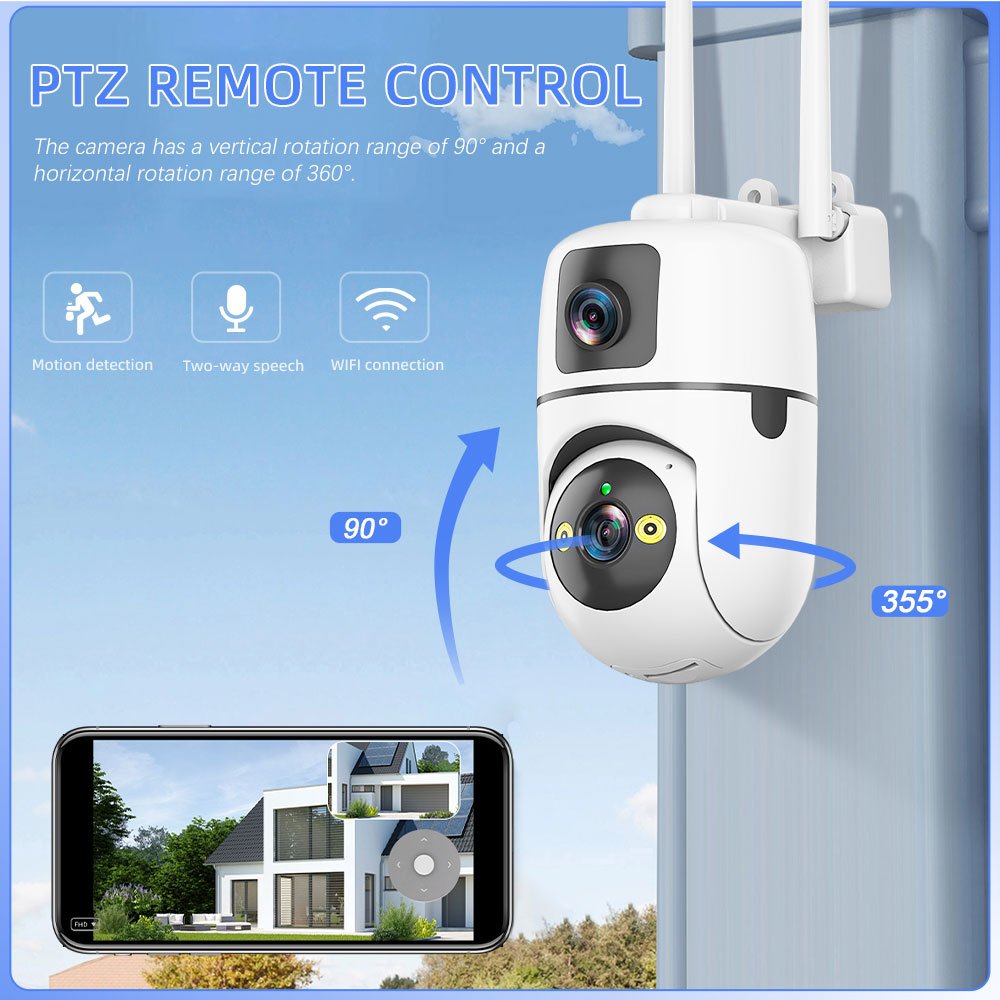 Dual Lens CCTV Camera Ptz Cctv Camera Wifi Home Security Auto Tracking 4mp Wifi Dual Lens Network Camera
