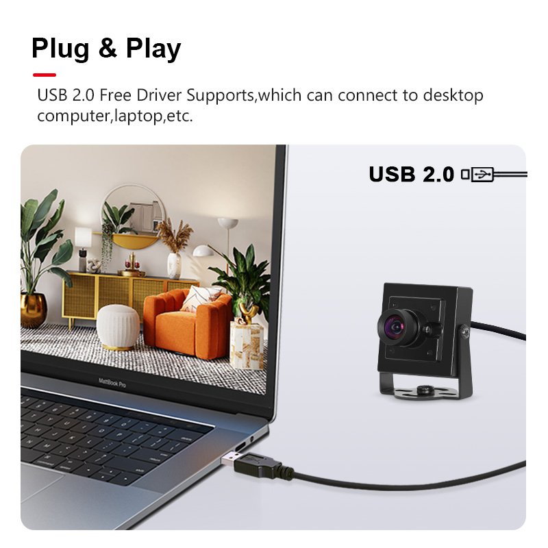 3200 720P H65 1.44mm 180degree fisheye lens HD backlighting USB Free Drive Machine vision industrial mini camera