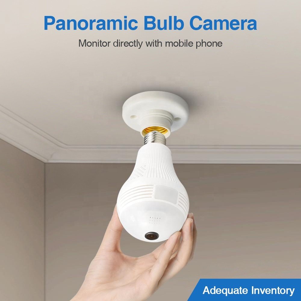 New Verson V380 2MP 1080P Indoor Panoramic 360 Fisheye Night Vision IP Wireless WiFi Led Light Bulb Camera