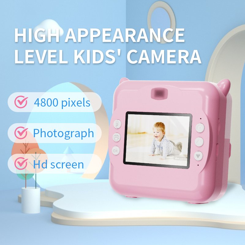 Cheap D2 Kids Print Camera 2.0inch HD Screen 4800 Pixels Photograph Fun Games Music Playback Digital Mini Kids Camera Printer