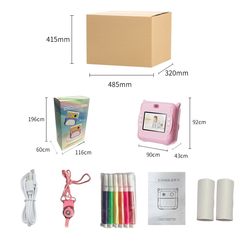 Cheap D2 Kids Print Camera 2.0inch HD Screen 4800 Pixels Photograph Fun Games Music Playback Digital Mini Kids Camera Printer