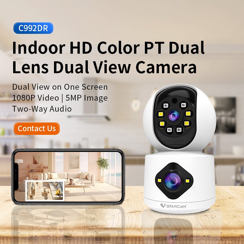 Pan/Tilt 1080P Indoor Smart IR Night Vision Motion Detection Baby Monitor Auto Tracking 2-Way Audio Mini Security Camera