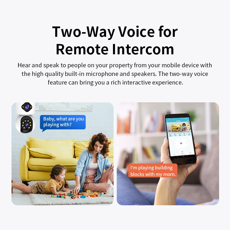 Pan/Tilt 1080P Indoor Smart IR Night Vision Motion Detection Baby Monitor Auto Tracking 2-Way Audio Mini Security Camera