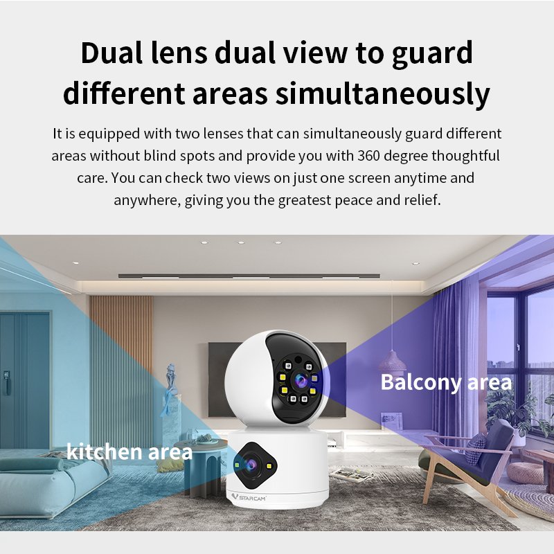 Pan/Tilt 1080P Indoor Smart IR Night Vision Motion Detection Baby Monitor Auto Tracking 2-Way Audio Mini Security Camera