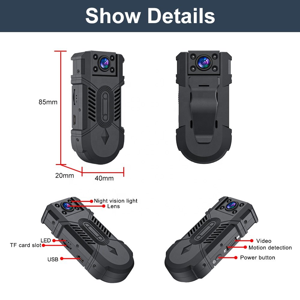 QZT 1080p Mini Sports Camera High Definition Outdoor Pocket Camera with Nightshot Recording Function USB & MicroSD Media Support