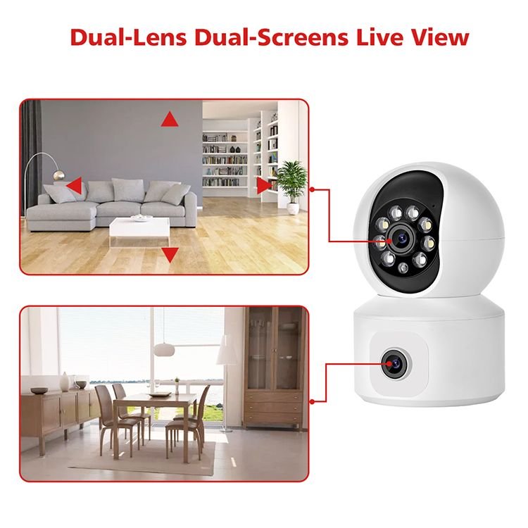LEVOFAST Hot Sales ICSEE Indoor WiFi security Home Dual Lens 4MP Human Motion Tracking CCTV IP security Network Camera