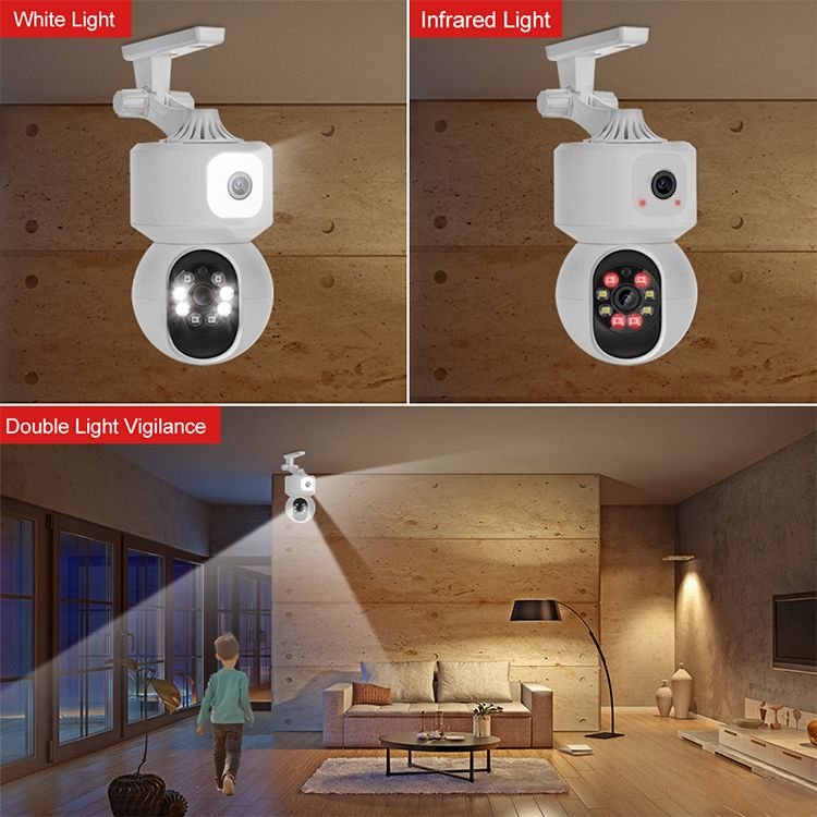 LEVOFAST Hot Sales ICSEE Indoor WiFi security Home Dual Lens 4MP Human Motion Tracking CCTV IP security Network Camera
