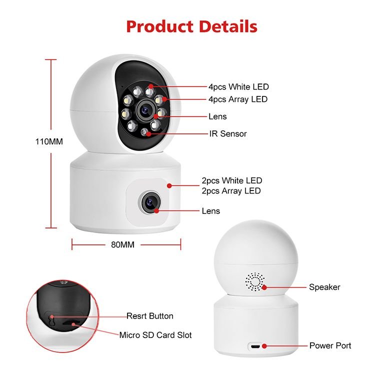 LEVOFAST Hot Sales ICSEE Indoor WiFi security Home Dual Lens 4MP Human Motion Tracking CCTV IP security Network Camera