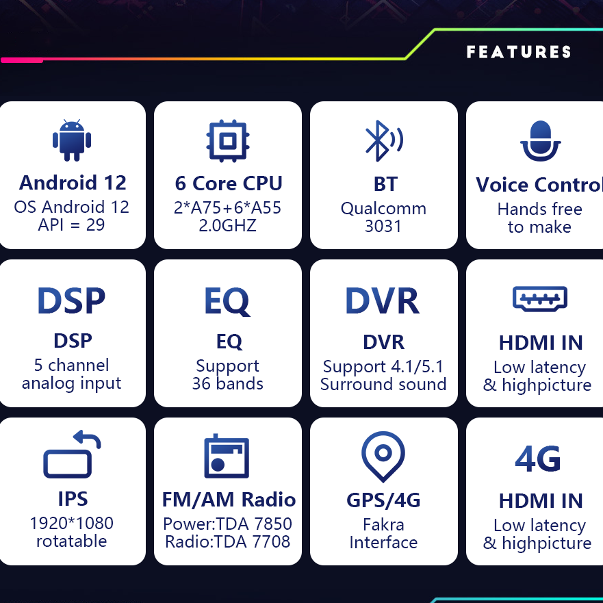 QLED 1din Android11 IPS 360 Camera Car DVD Player Universal Video Autoradio Rotating Screen Stereo Navigation System Car Radio