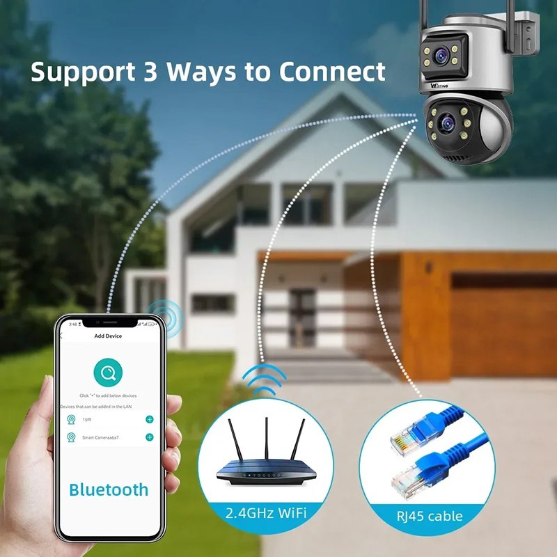 Wistino 8MP icsee wifi camera outdoor waterproof night vision full color wireless security camera