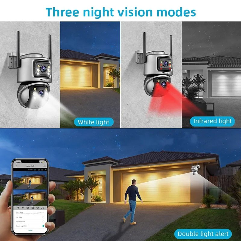 Wistino 8MP icsee wifi camera outdoor waterproof night vision full color wireless security camera