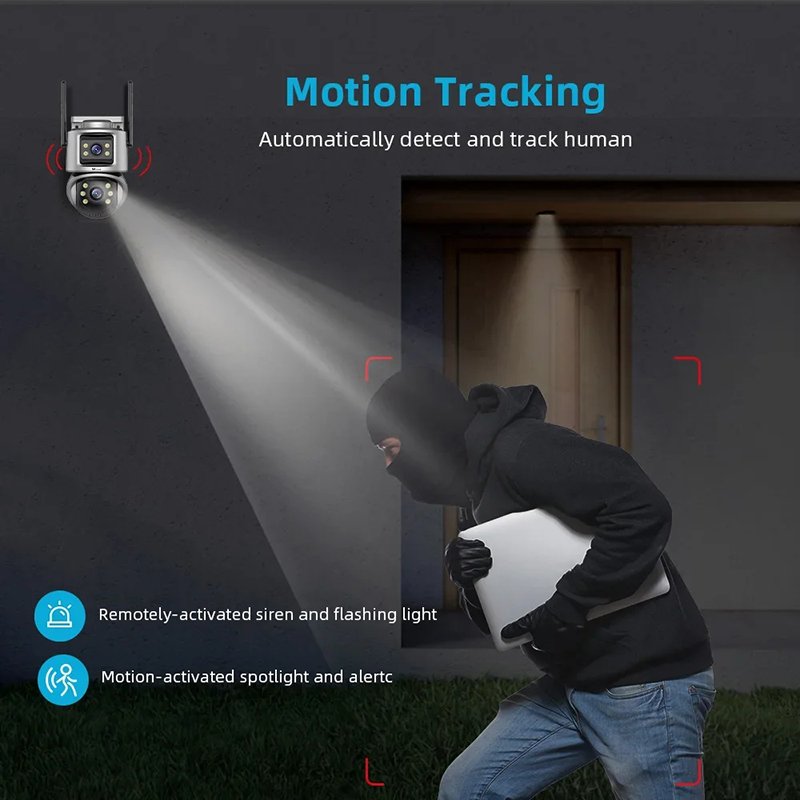 Wistino 8MP icsee wifi camera outdoor waterproof night vision full color wireless security camera
