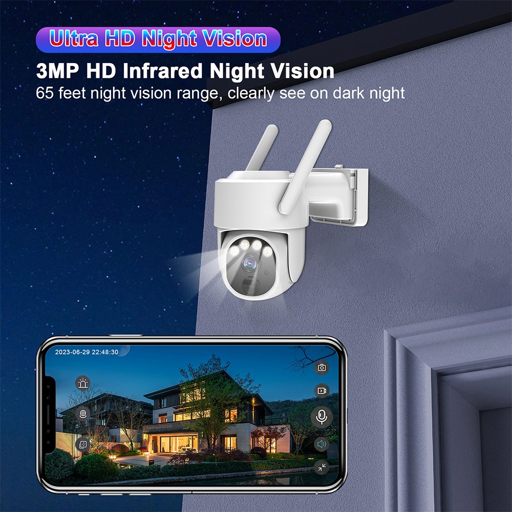 Solar Cctv Camera 4G Sim Card 12000mAh Battery 3W Solar Panels Wireless CCTV Outdoor Network Ptz 360 Camera Security Outdoor