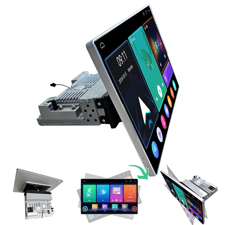 13 Inch Universal Rotating Touch Screen Car Radio Bt5.0 4G Dsp Rds Android Auto Carplay 1 Din Gps Navigation System
