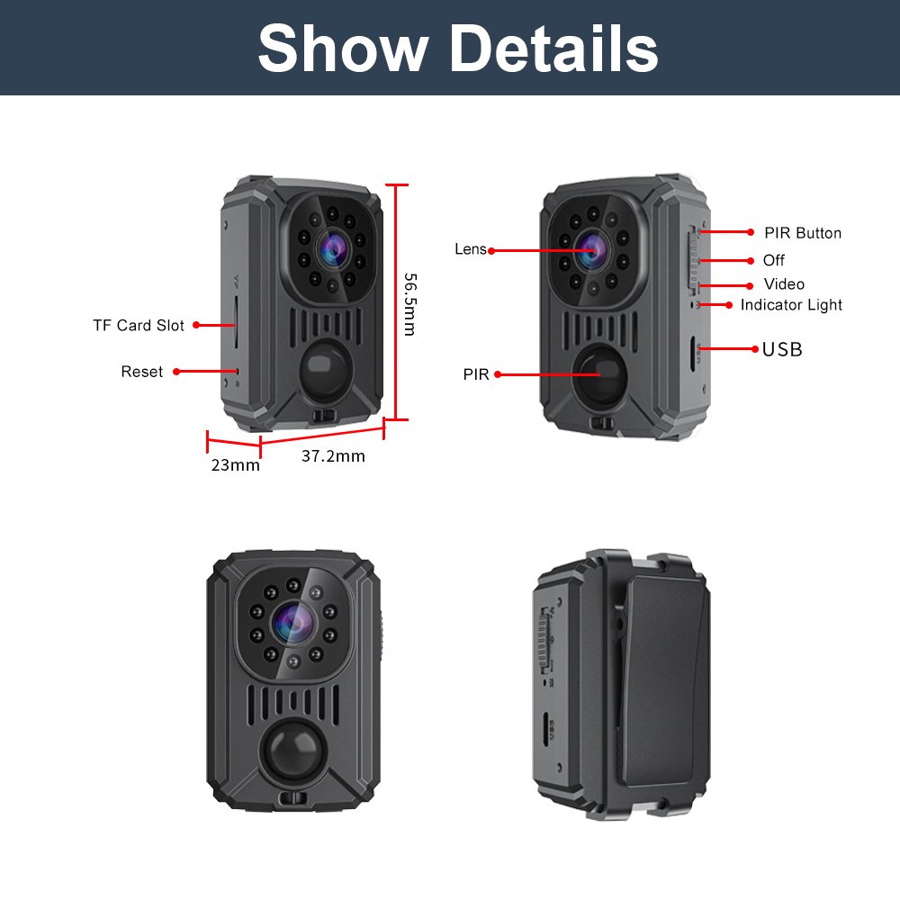 MD31 Mini Body Camera Without Wifi Cameras Infrared Night Version HD 1080P 120 Degree Wide Angle Recorder Mini Camcorders Home