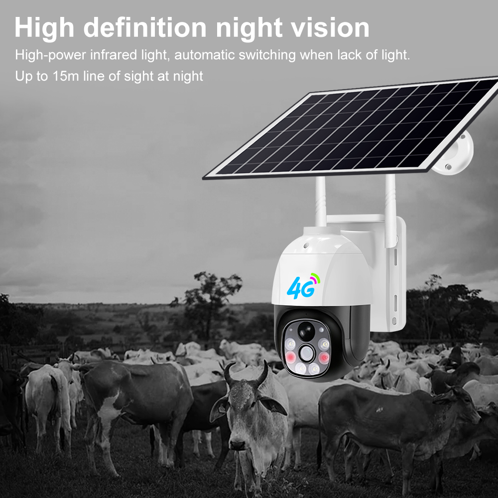 Human Tracking Multi-image 180 degree Wide Viewing Panorama WIFI 4G Fisheye Solar Battery Network Camera