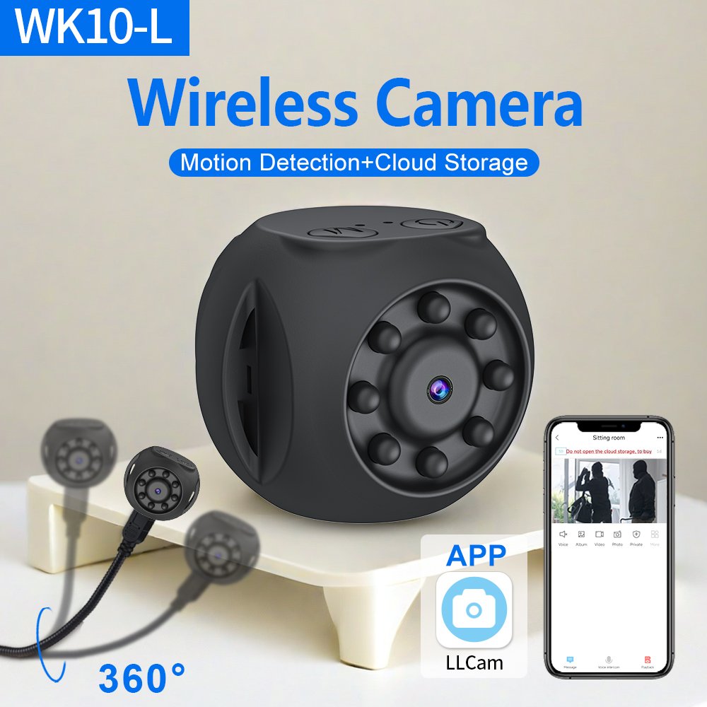 2024 Best Selling WK10 Wifi Camera Motion Detection Video Recorder Camcorder HD Wireless Ip Network Camera Body Mini Camera