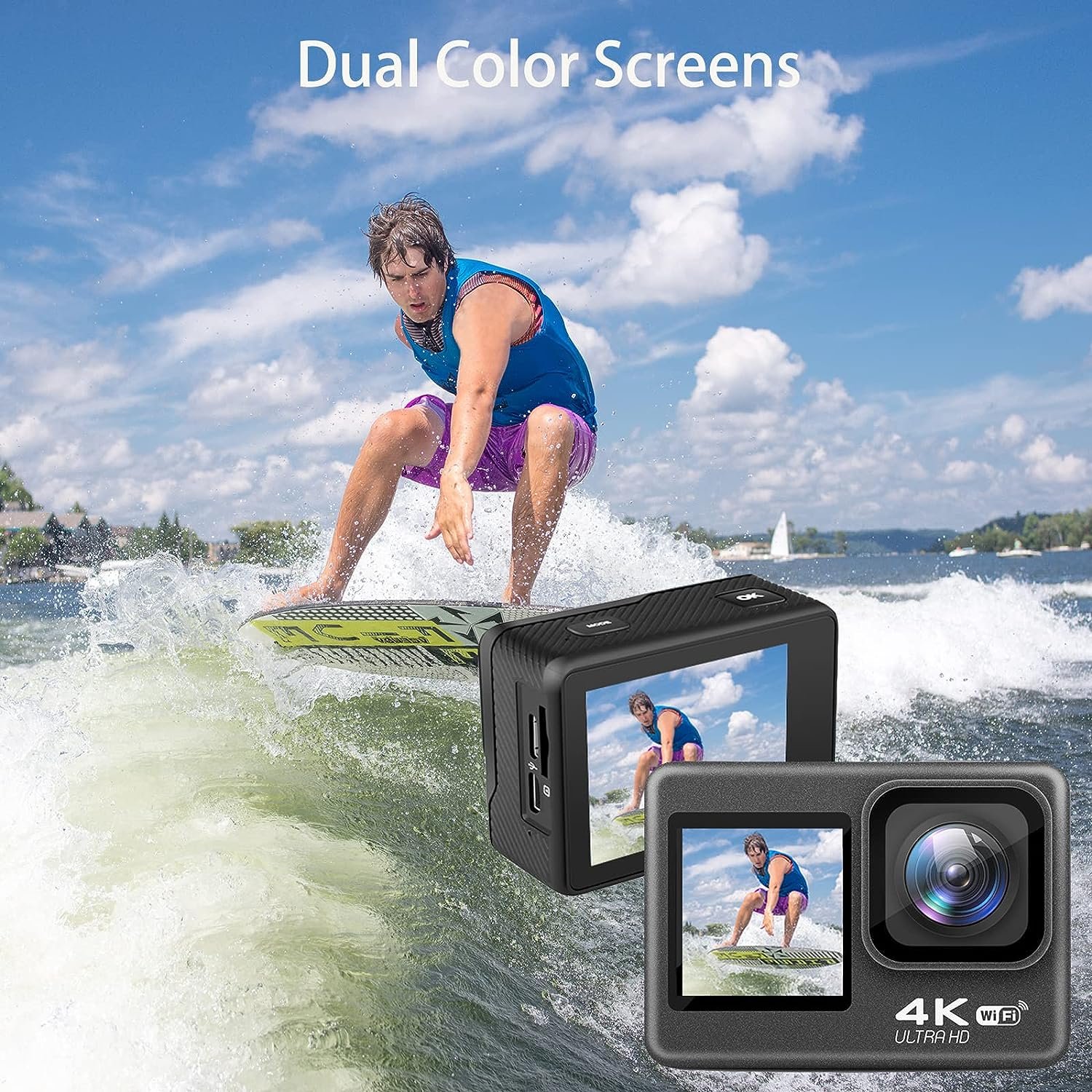 outdoor sport Video Camara 2.0Touch LCD EIS Dual Screen Remote Control WiFi Waterproof Extreme 4K 60FPS 24MP action camera
