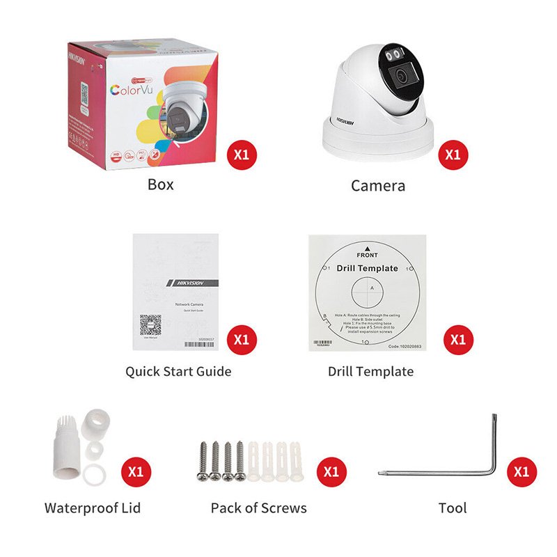 HIK Original English Version DS-2CD2387G2H-LISU/SL 8MP Smart Hybrid Light with ColorVu Fixed Turret Network Camera