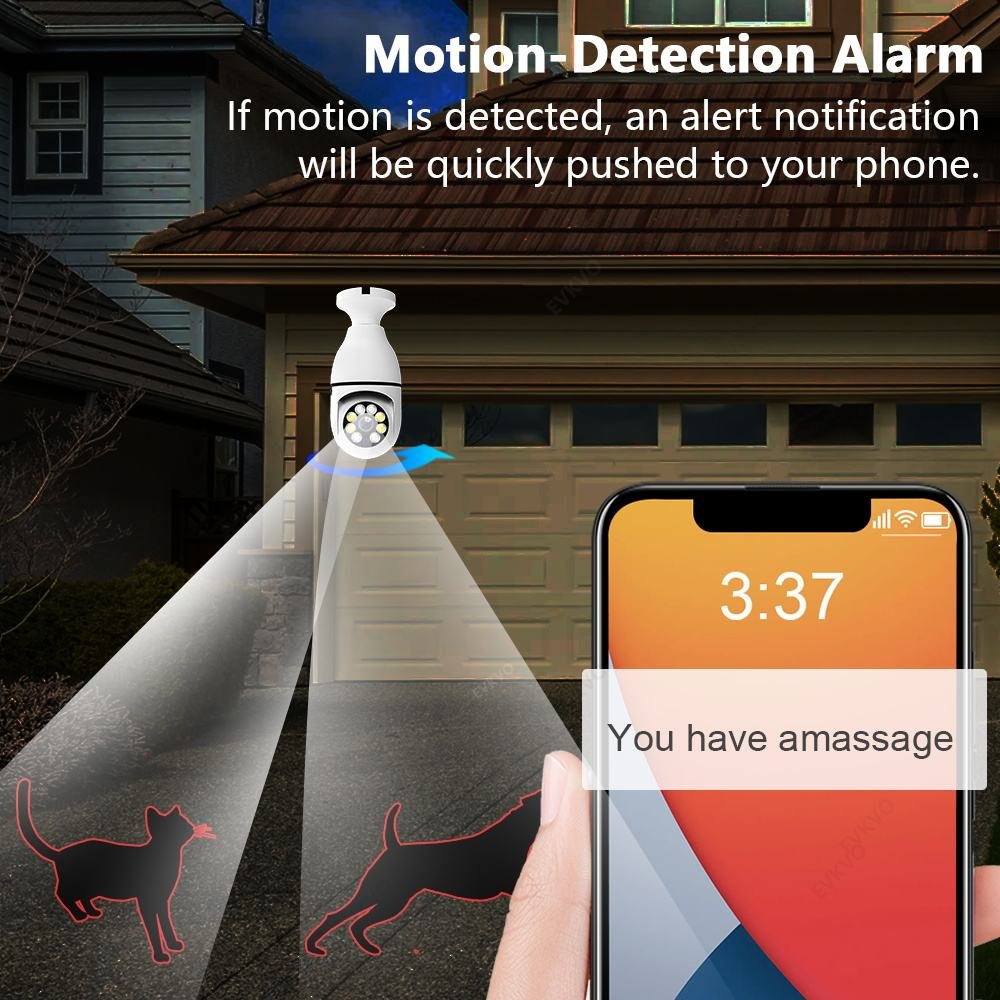 Cctv Network Ip Light Wifi PTZ Indoor Wifi Bulb Network Camera Smart Security 360 Degree Bulb Camera