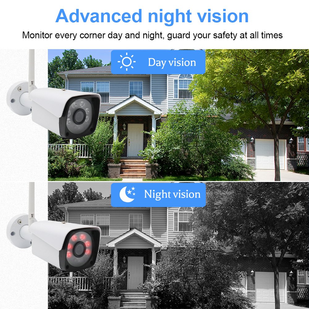 WESECUU 4CH WIFI NVR Kit 5MP wireless security camera system outdoor CCTV WIFI network camera