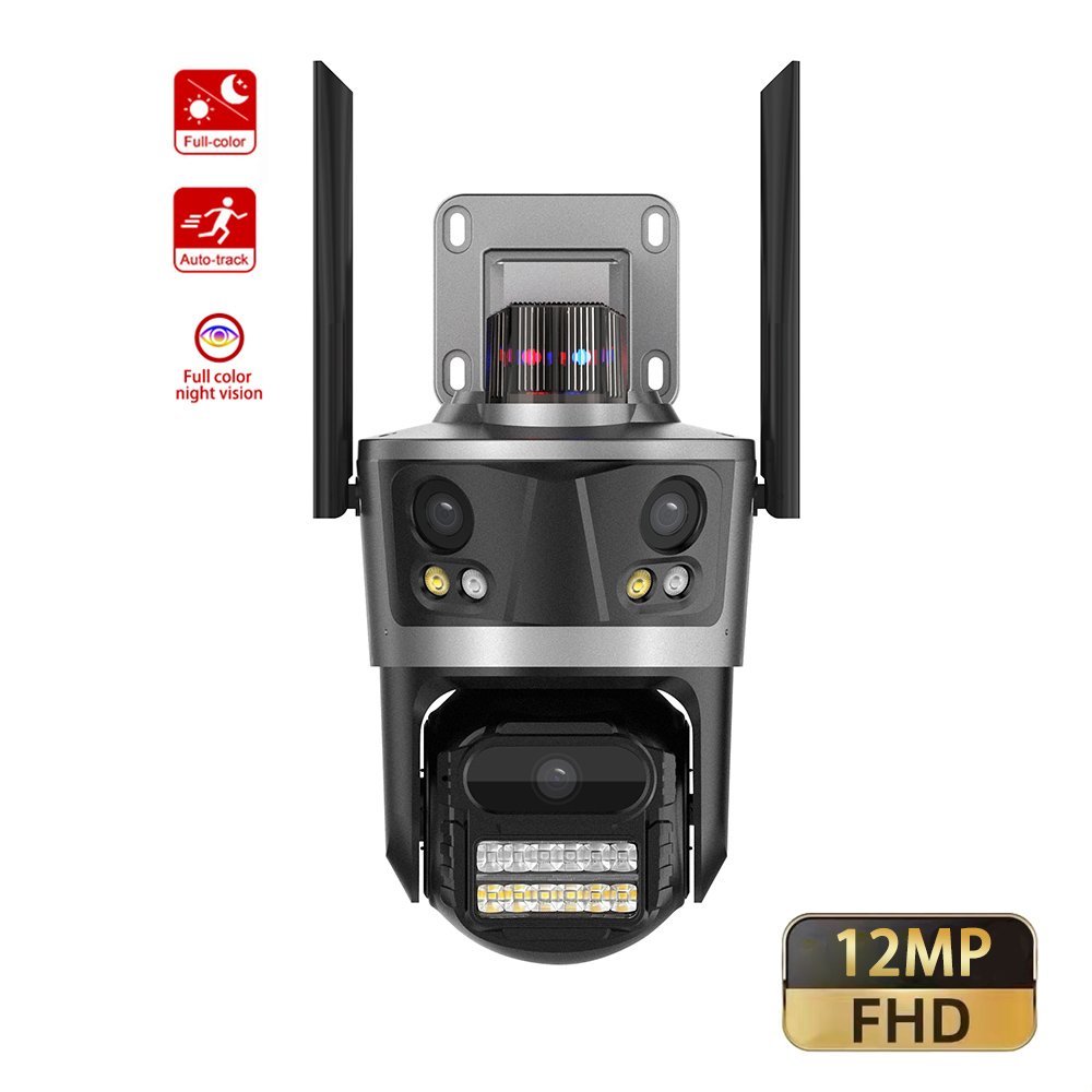 SWGJ 9MP 4K WiFi Camera Outdoor three Lens PTZ Security Camera CCTV ip manufacturers network camera
