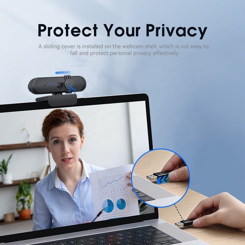 Anywii OEM hd 1920*1080P Usb Web Camera Fixed focus CMOS 30fps 2 Mega Video Camera for Online Teaching Analog microphone Webcam