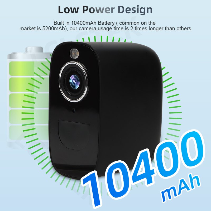 LCLCTEK Wireless Battery powered Security Camera 4MP Floodlight Wifi IP66 Outdoor wireless cctv camera