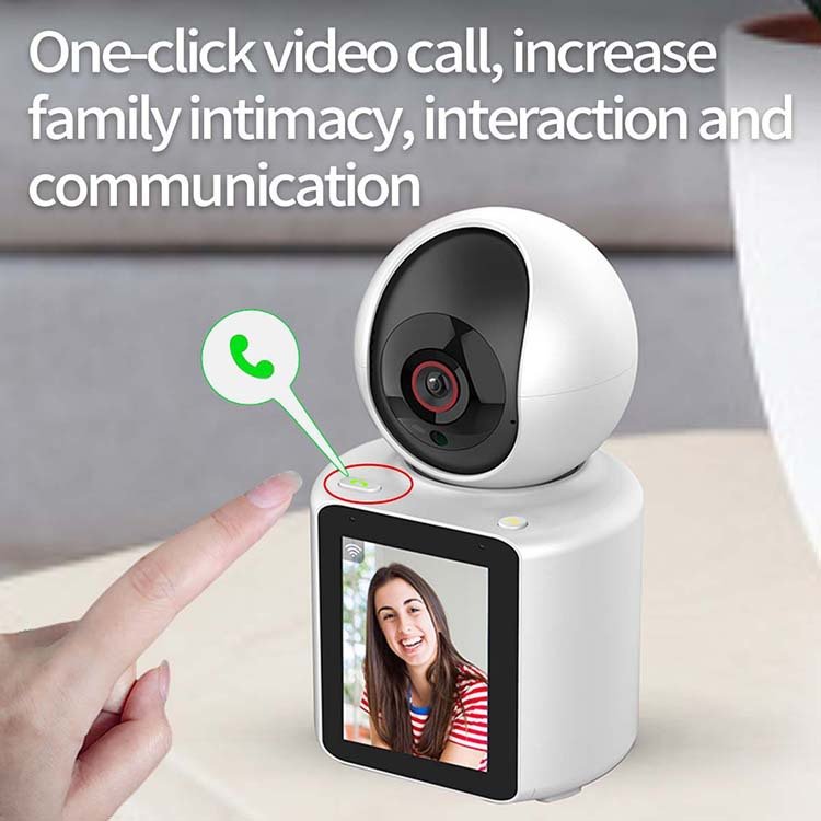 Wifi Panorama Camera Video Calling Indoor Mini Camera With Color Night Vision 1080p 2.8 Inch Screen Two-way Intercom