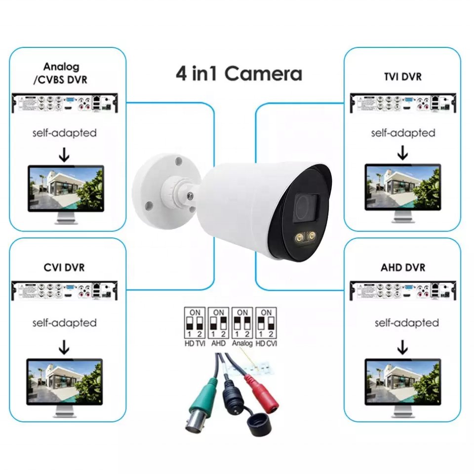 2MP Colorful Night Vision Security Camera CCTV AHD Outdoor Video Surveillance Camera Analog Waterproof Warm light AHD Camera