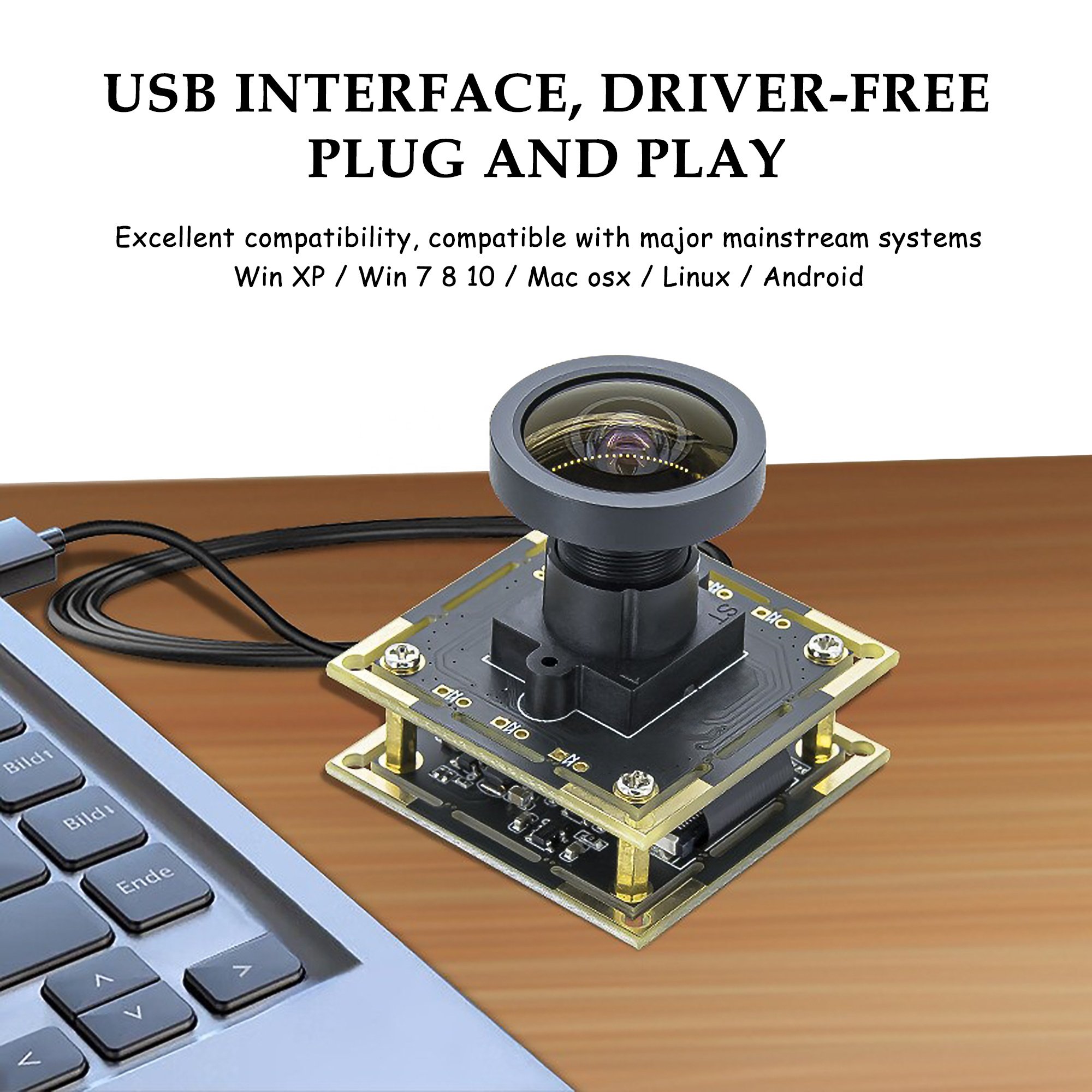 Ultra Low Light 1/1.8 inch 8MP IMX678 Square Image CMOS Sensor Mini USB Camera Module 4K High Sensitivity Security Camera Module