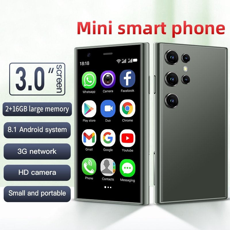 Hot selling mini phone S24 dual card quad core with Google Store Android 9.0 smart 4G mini mobile phone