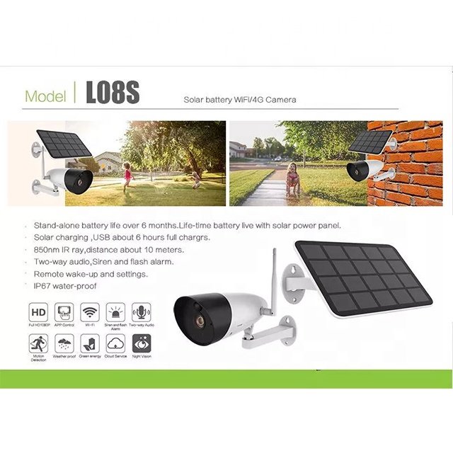 Tuya Solar Power outdoor Waterproof IP67 Wireless WiFi 1080P IP network Camera for home security