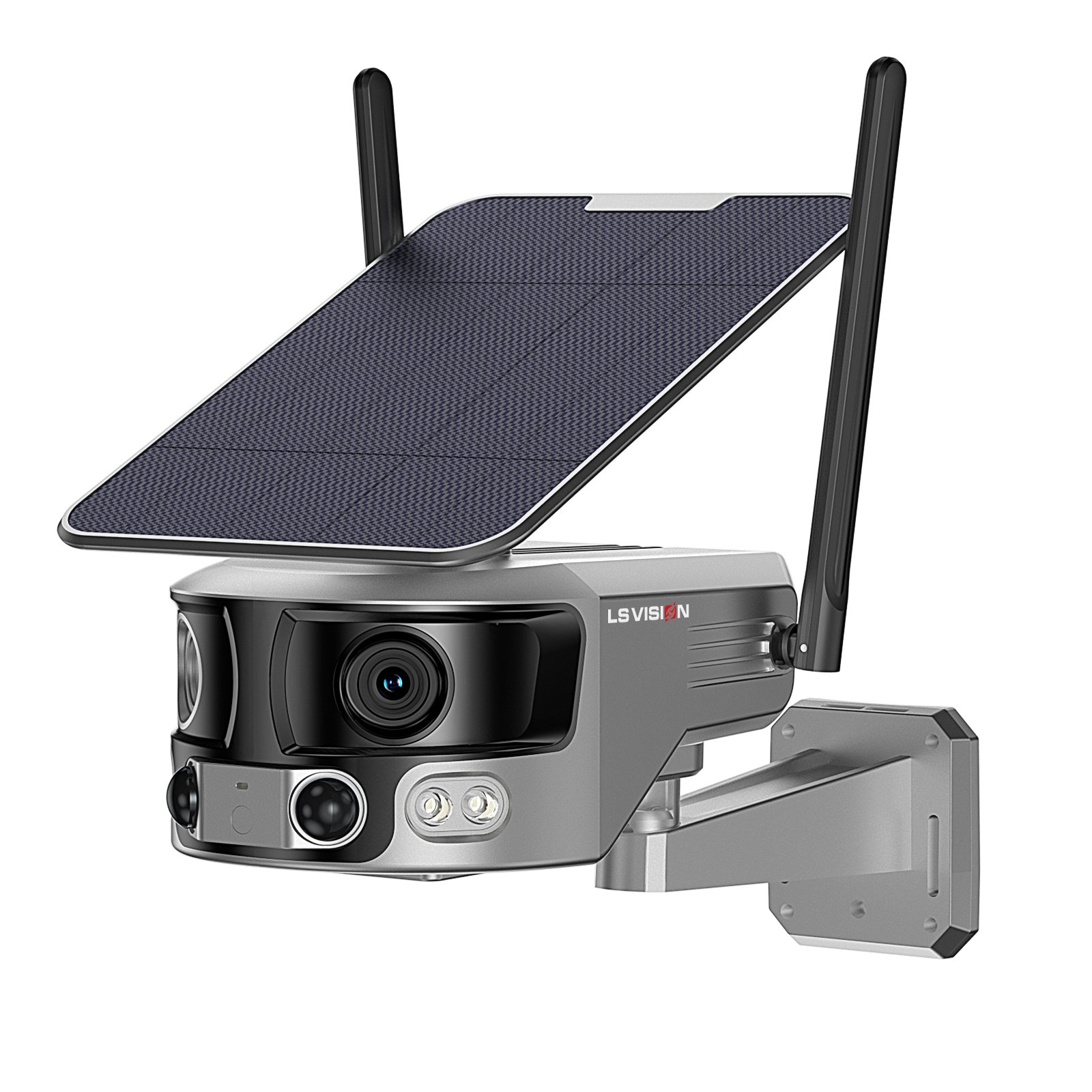 LS VISION HD 4K 8mp 180 Degree Wifi 4G Colorful Night Vision Panoramic Solar Powered Battery Solar Camera 4g