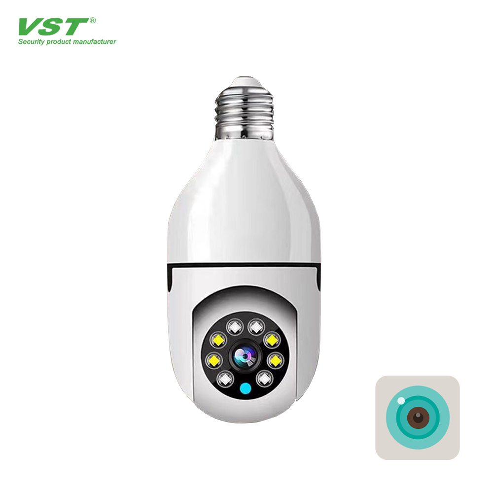 2MP ICSEE Wireless Auto Tracking IP Camera 1080P Night Vision Excellent Indoor Security System 360 Degree PTZ Bulb Mini Camera