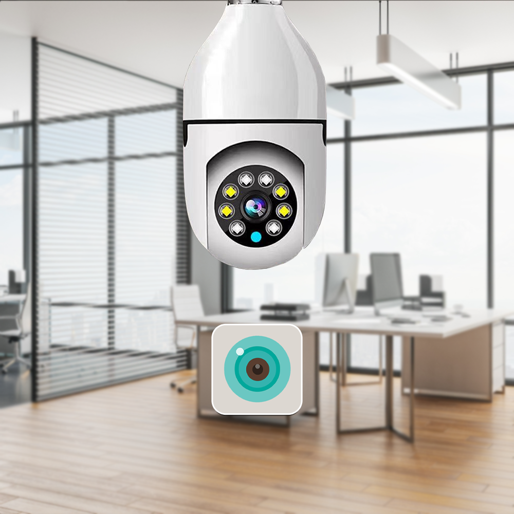2MP ICSEE Wireless Auto Tracking IP Camera 1080P Night Vision Excellent Indoor Security System 360 Degree PTZ Bulb Mini Camera