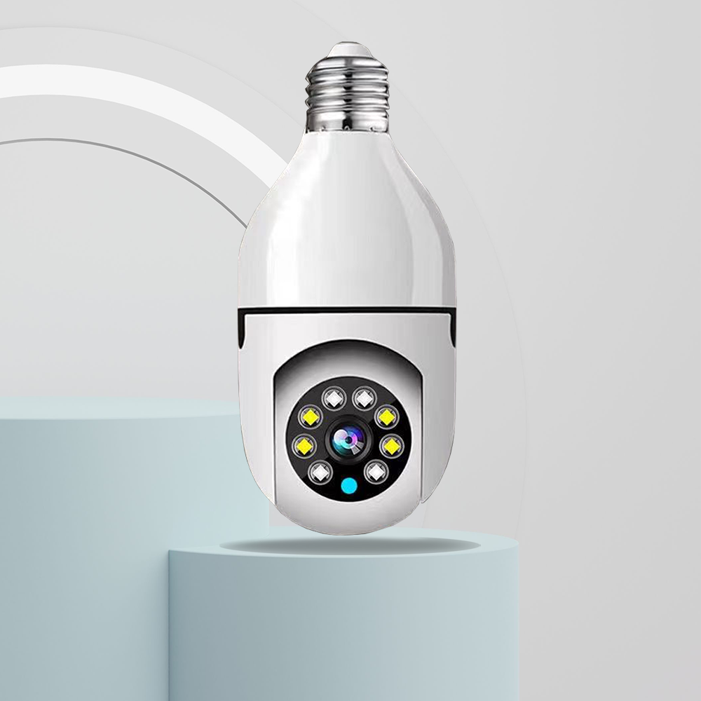2MP ICSEE Wireless Auto Tracking IP Camera 1080P Night Vision Excellent Indoor Security System 360 Degree PTZ Bulb Mini Camera