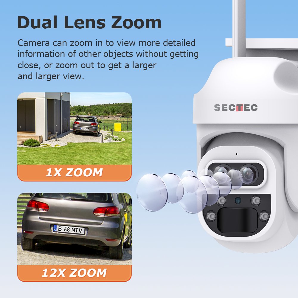 UBOX 12X PIR Human Detection PTZ Security Camera HD 6MP IP CCTV Panoramic Mini Size Wifi cameras Outdoor Network Camera