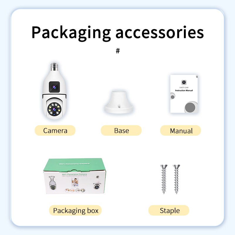 Full Color Auto Tracking Robot Security Dual Lens E27 Wireless Indoor CCTV Wifi IP Camera