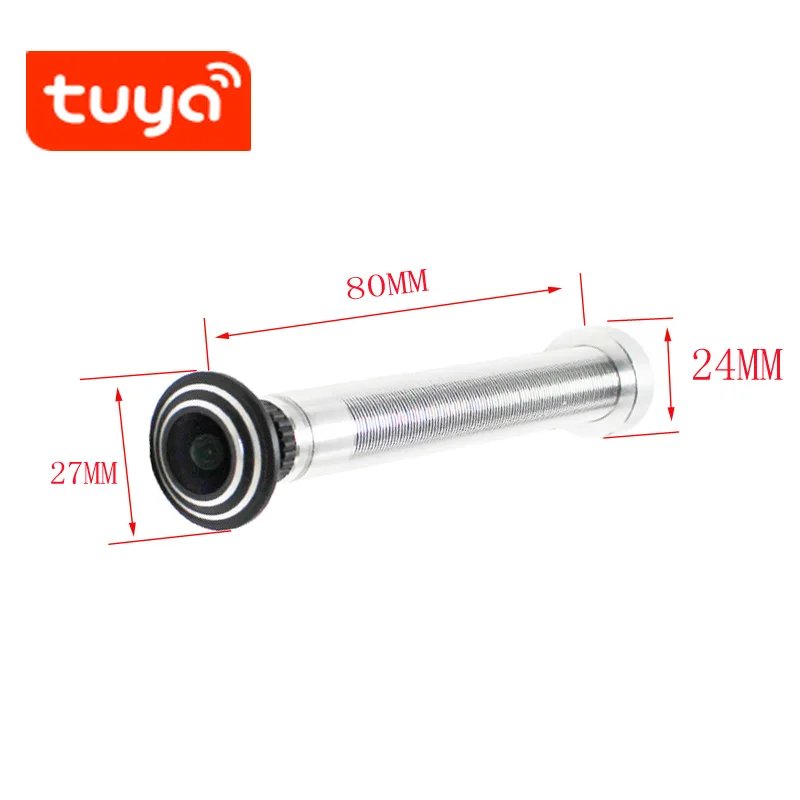 1.66MM Wide Angle FishEye Audio TF Card Slot 5G 2.4G WIFI 16MM Hole Tuya Wifi Door Eye Camera Mini Peephole Door WifI IP Camera