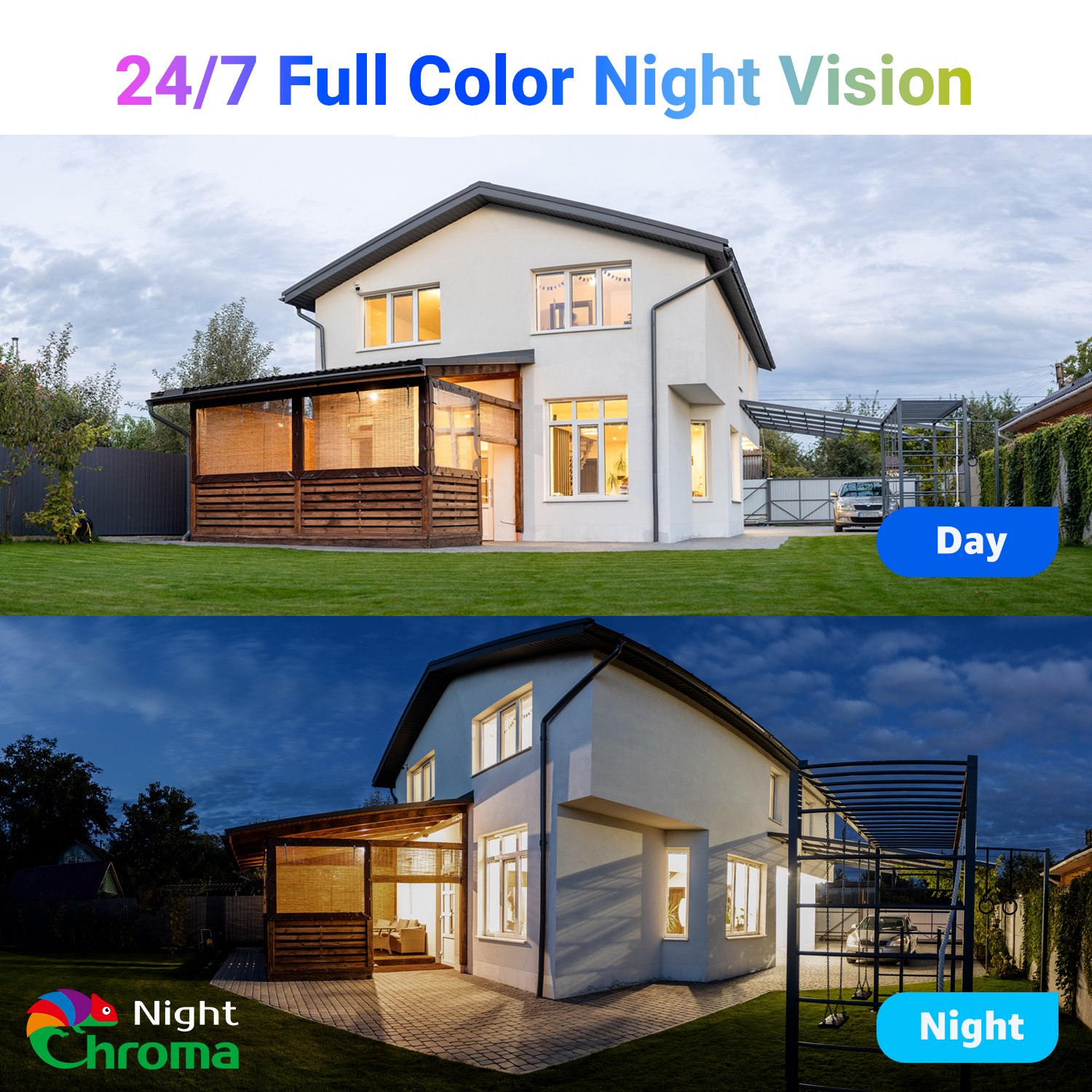 ANNKE NightChroma 1080P HD TVI PT Security Camera with Audio Full Color Night Vision Outdoor Waterproof CCTV Camera