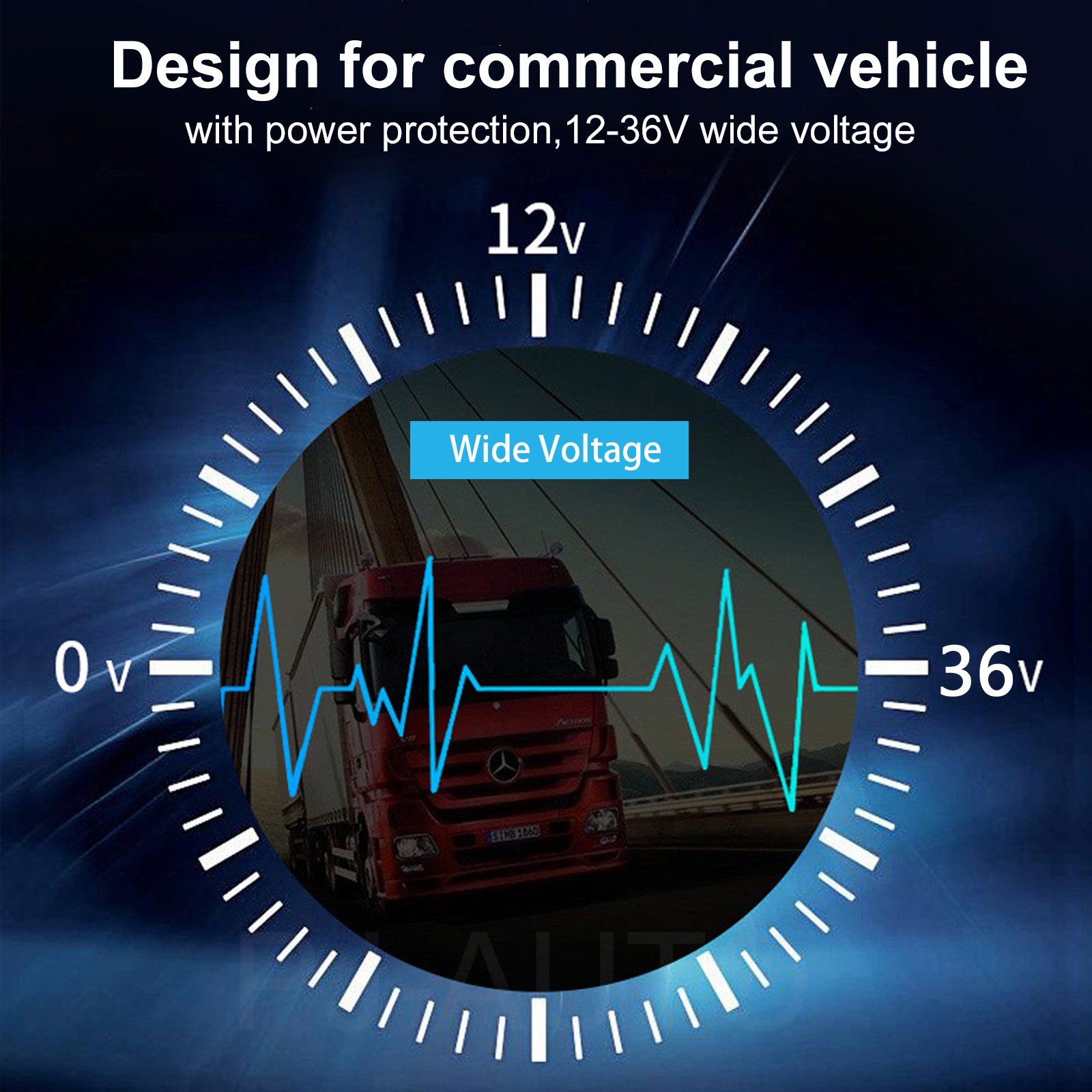 PJAUTO 7 Inch HD High Brightness Quad Split Vview Heavy Duty Industrial Tractor Bus Truck Monitor